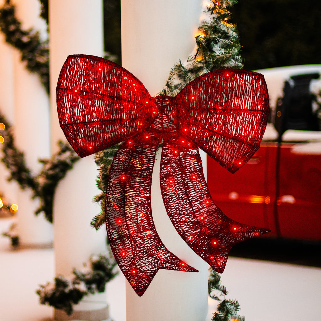 Christmas Display Bow with Lights -  87cm