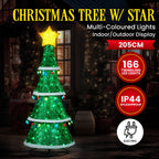 Christabelle Large 2m Indoor Outdoor Tiered Christmas Tree with Lights