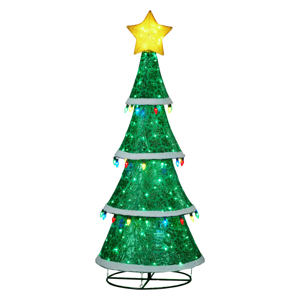 Christabelle Large 2m Indoor Outdoor Tiered Christmas Tree with Lights