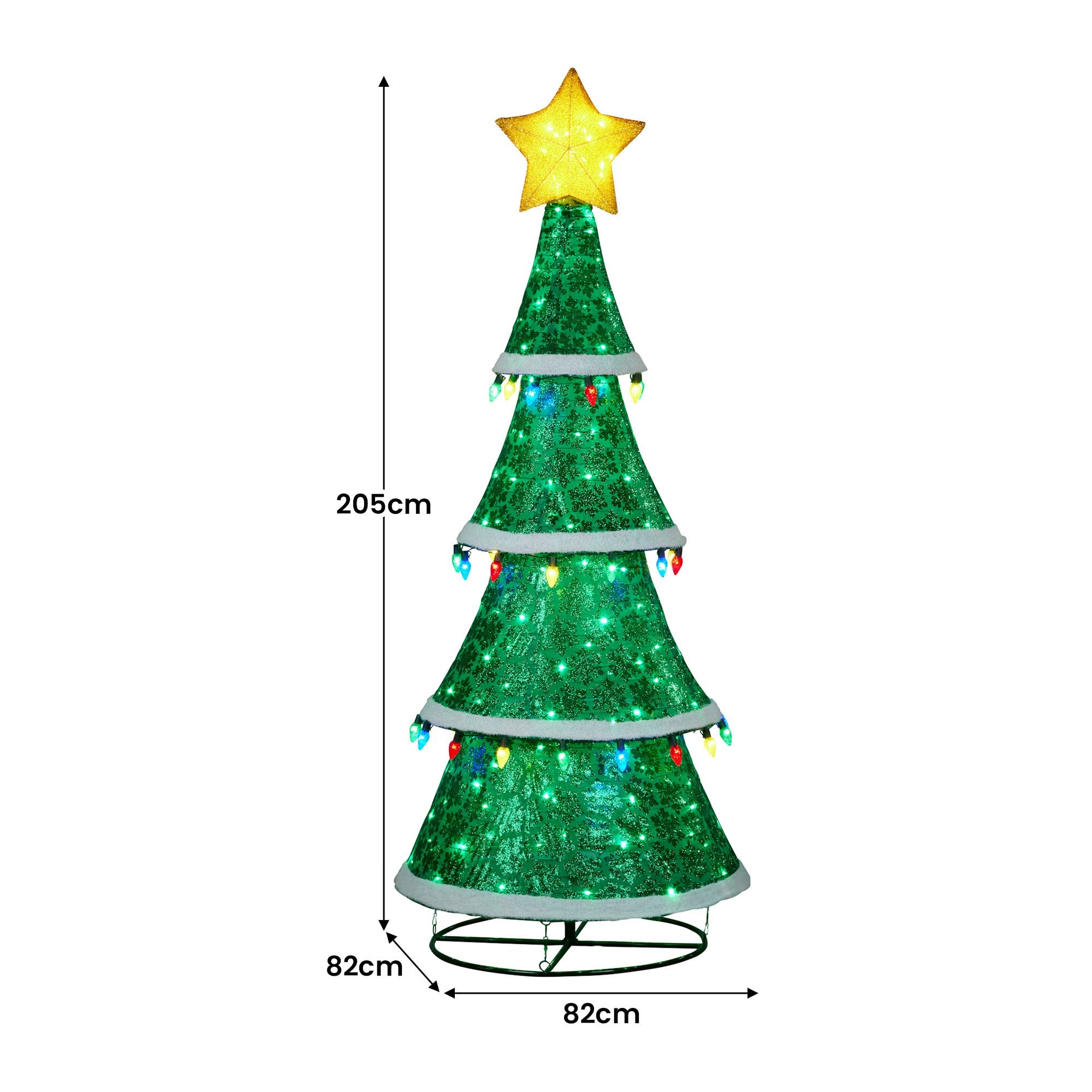 Christabelle Large 2m Indoor Outdoor Tiered Christmas Tree with Lights