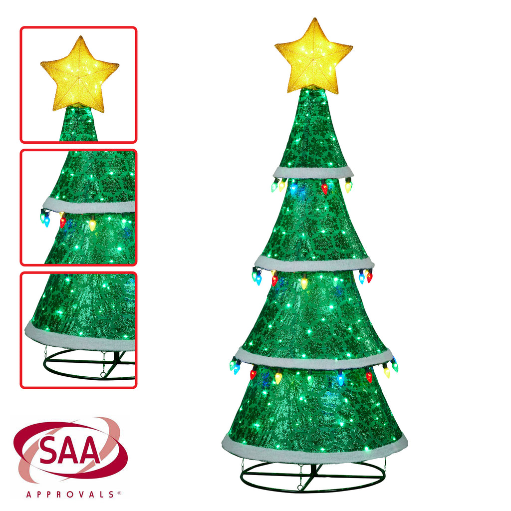 Christabelle Large 2m Indoor Outdoor Tiered Christmas Tree with Lights