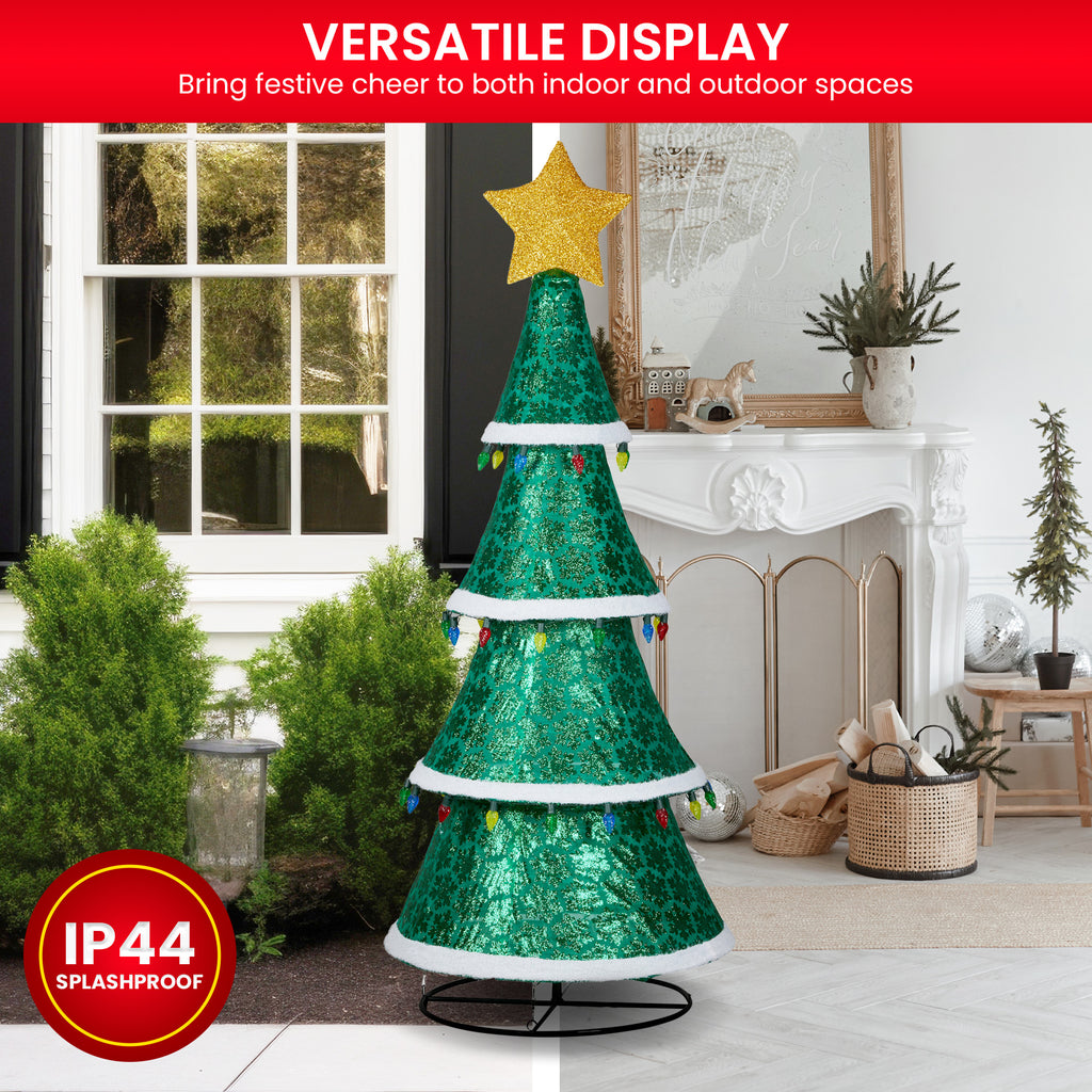 Christabelle Large 2m Indoor Outdoor Tiered Christmas Tree with Lights