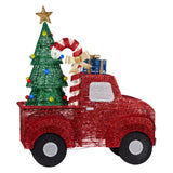 Christabelle 145cm Sparkling Christmas Tree Truck Display Glitter String LED Lights Red