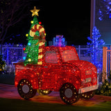 Christabelle 145cm Sparkling Christmas Tree Truck Display Glitter String LED Lights Red