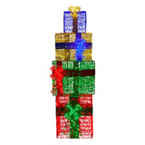 Christabelle 190cm 4-Piece Gift Stack Box Christmas Decoration Bows LED Lights Xmas Display