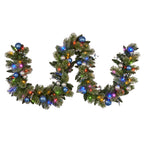 274cm Blue Collection Multicolour Pre-Lit Christmas Garland