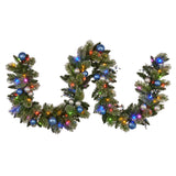 274cm Blue Collection Multicolour Pre-Lit Christmas Garland