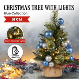 61cm Blue Collection Tabletop Pre-Lit Christmas Tree