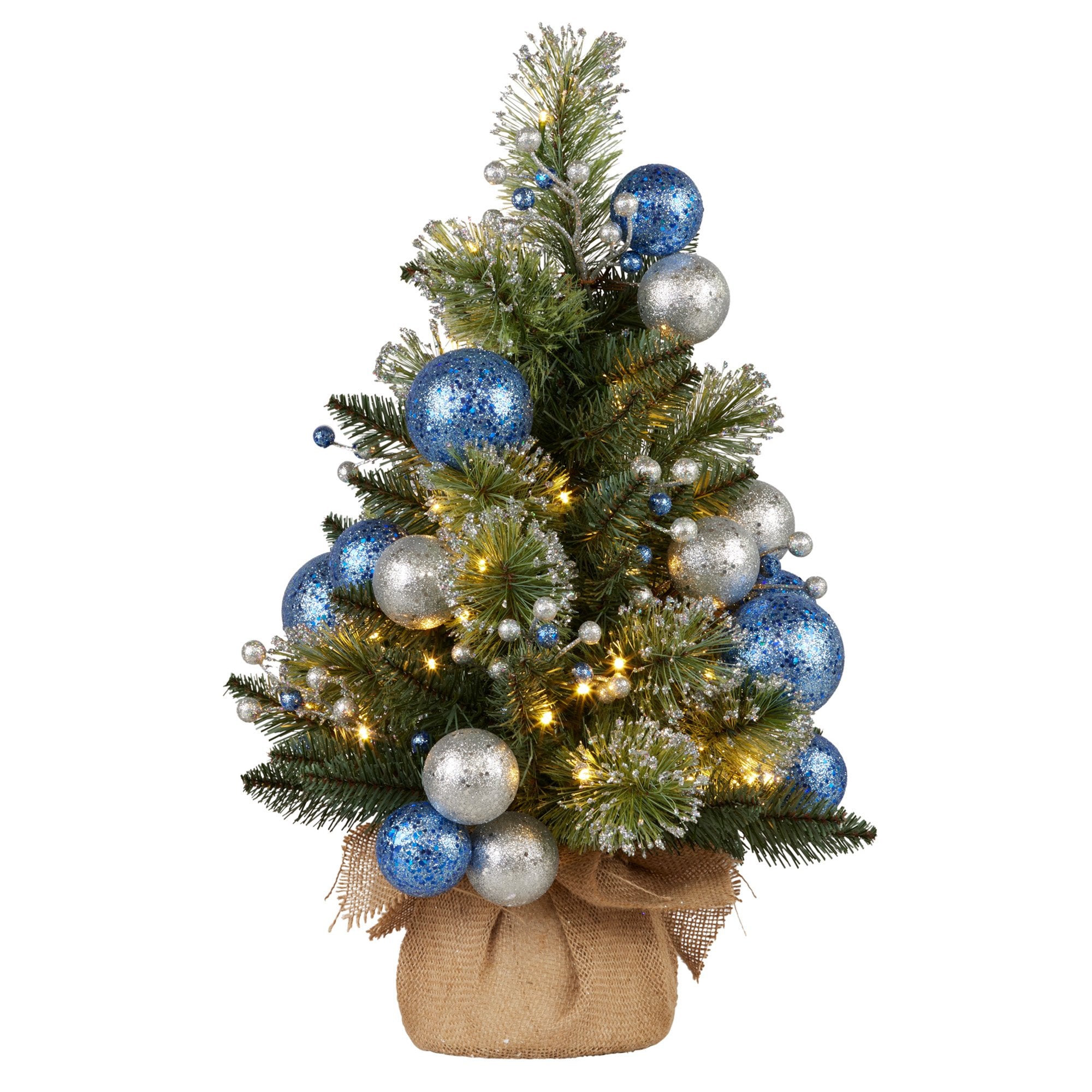 61cm Blue Collection Tabletop Pre-Lit Christmas Tree