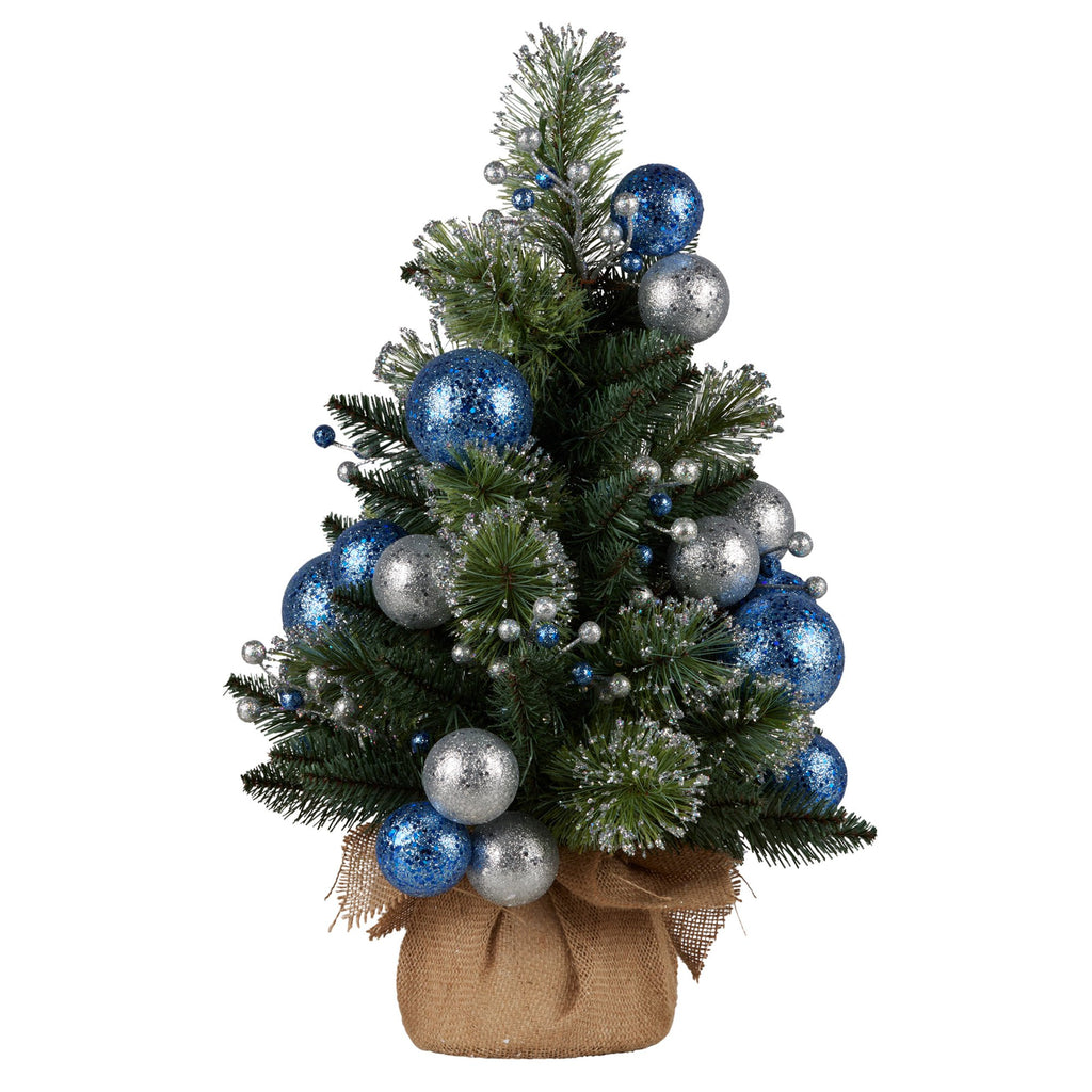 61cm Blue Collection Tabletop Pre-Lit Christmas Tree