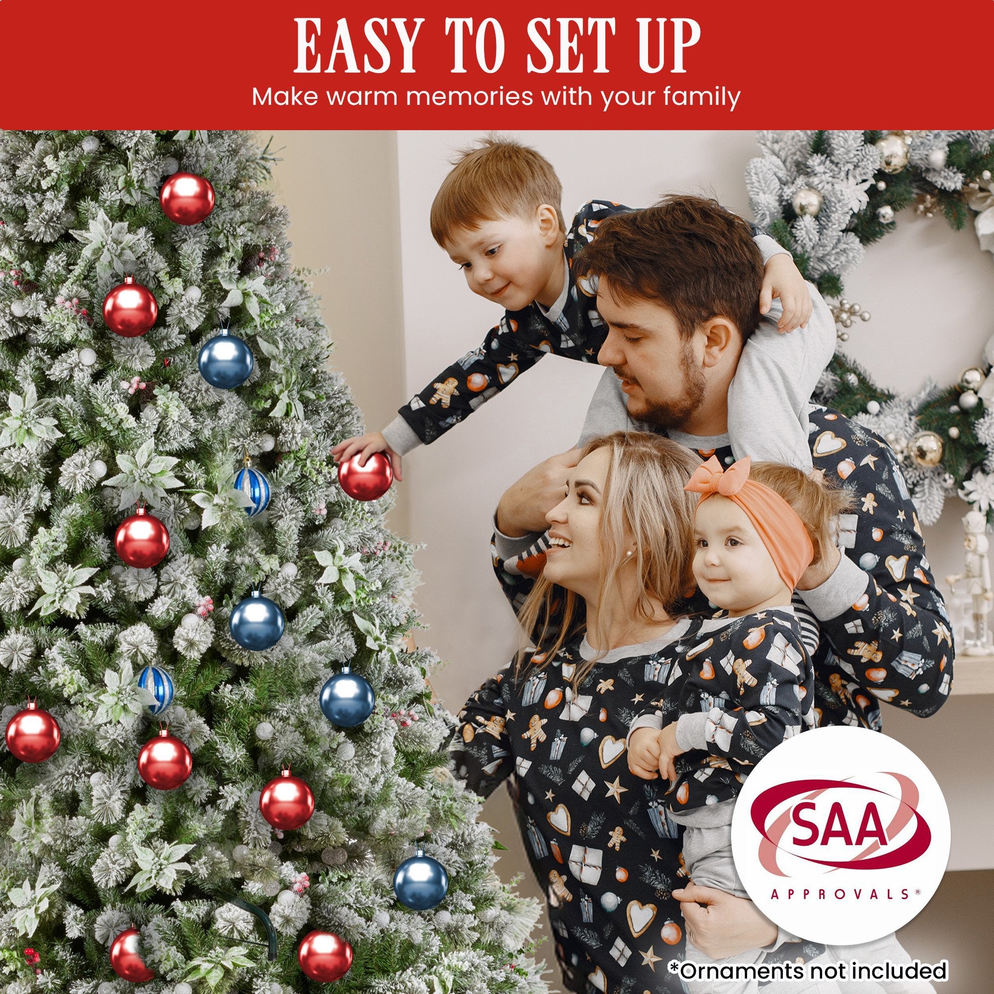 Snowy Crown Pine 2.3m Multicolour Pre-Lit Christmas Tree with 1453 Tips