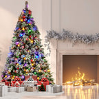 Christabelle Snowy Crown Pine 2.3m Multicolour Pre-Lit Christmas Tree with 1453 Tips