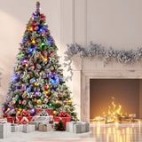 Snowy Crown Pine 2.3m Multicolour Pre-Lit Christmas Tree with 1453 Tips