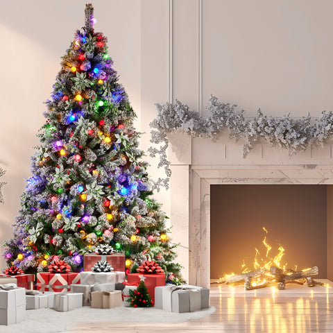 Snowy Crown Pine 2.3m Multicolour Pre-Lit Christmas Tree with 1453 Tips