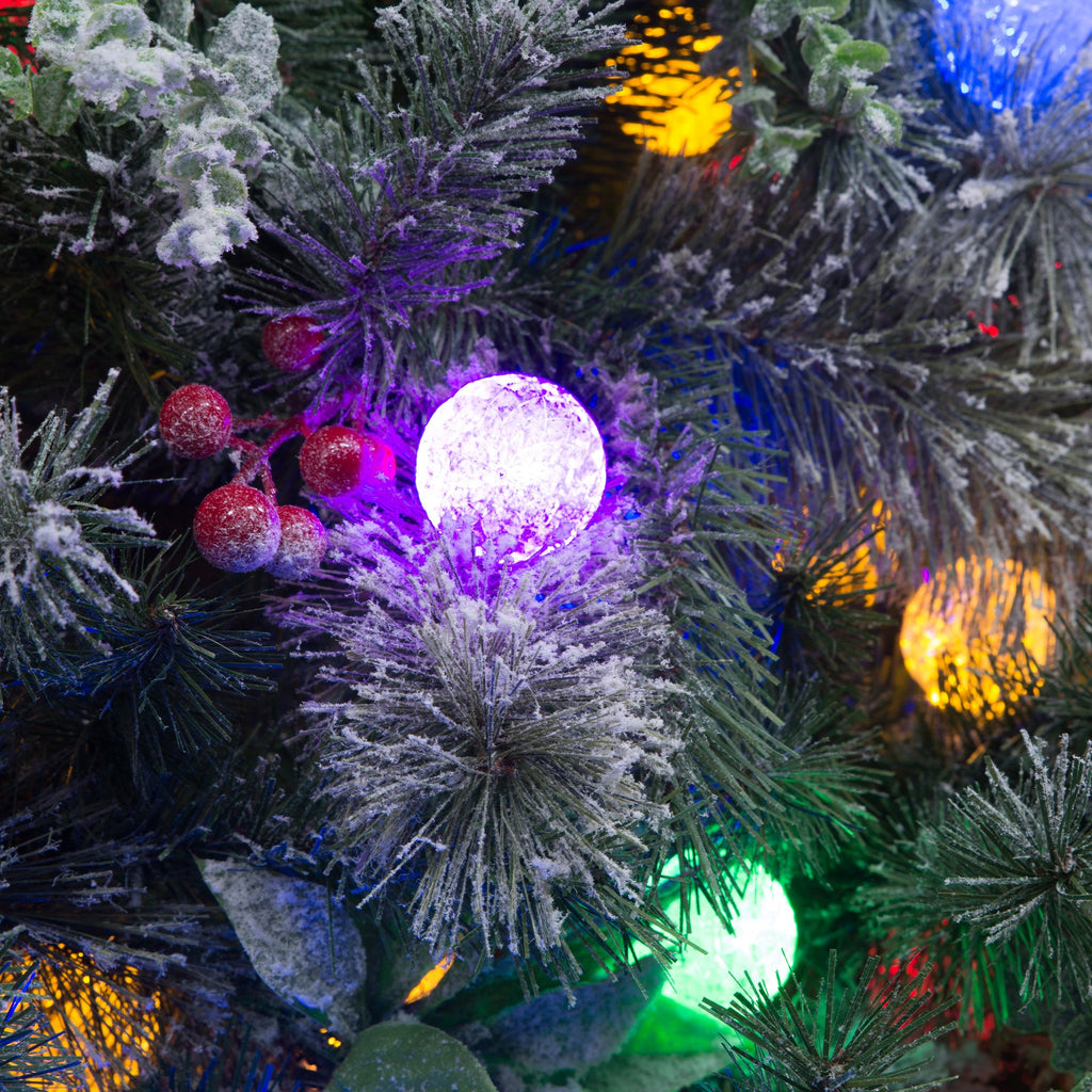 Snowy Crown Pine 2.3m Multicolour Pre-Lit Christmas Tree with 1453 Tips