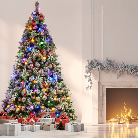 Snowy Crown Pine 2.7m Multicolour Pre-Lit Christmas Tree with 2429 Tips