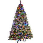 Christabelle Snowy Crown Pine 2.7m Multicolour Pre-Lit Christmas Tree with 2429 Tips