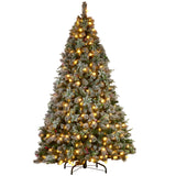 Snowy Crown Pine 2.7m Multicolour Pre-Lit Christmas Tree with 2429 Tips