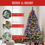 Snowy Crown Pine 2.7m Multicolour Pre-Lit Christmas Tree with 2429 Tips