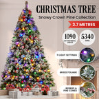 Snowy Crown Pine 3.6m Multicolour Pre-Lit Christmas Tree with 5340 Tips