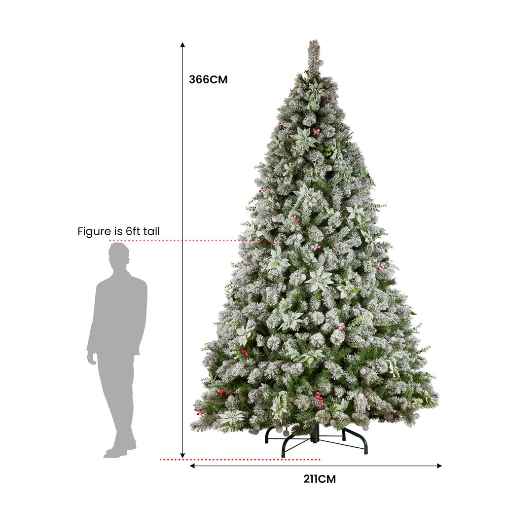 Snowy Crown Pine 3.6m Multicolour Pre-Lit Christmas Tree with 5340 Tips