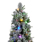 Snowy Crown Pine Potted Christmas Tree 1.2m Multicolour Pre-Lit with Snowball Lights