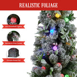 Snowy Crown Pine Potted Christmas Tree 1.2m Multicolour Pre-Lit with Snowball Lights
