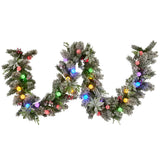 274cm Snowy Crown Pine Pre-Lit Multicolour Christmas Garland
