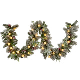 274cm Snowy Crown Pine Pre-Lit Multicolour Christmas Garland