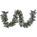 274cm Snowy Crown Pine Pre-Lit Multicolour Christmas Garland