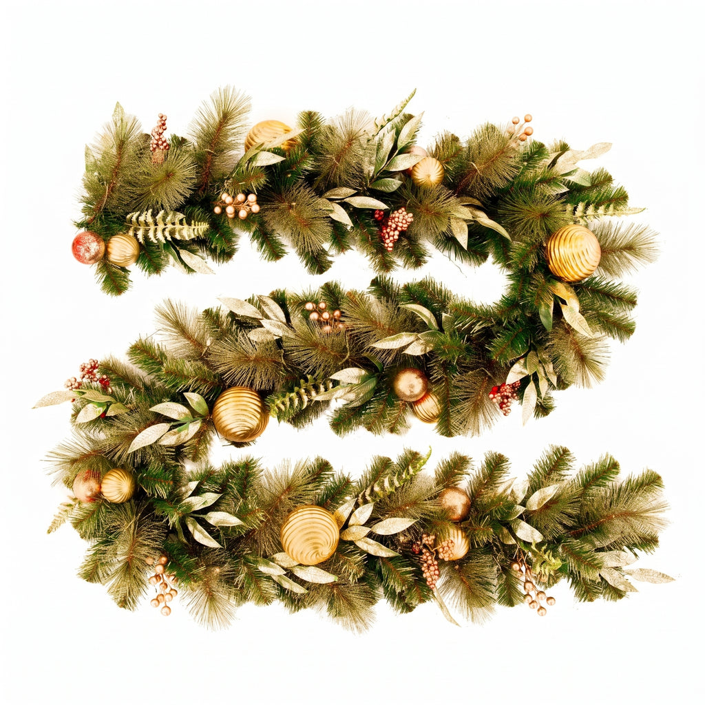 Christabelle 2.74m Deluxe Mountain Pine Christmas Garland Pre Lit Multi Function LED Timer Indoor Festive Holiday Decor
