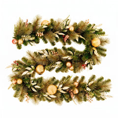 Christabelle 2.74m Deluxe Mountain Pine Christmas Garland Pre Lit Multi Function LED Timer Indoor Festive Holiday Decor
