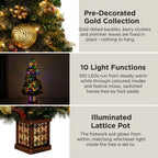 Christabelle 1.2m 4ft Deluxe Mountain Pine Potted Christmas Tree Pre Lit Multi Function LED Artificial Indoor Xmas Decor