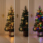 Christabelle 1.2m 4ft Deluxe Mountain Pine Potted Christmas Tree Pre Lit Multi Function LED Artificial Indoor Xmas Decor