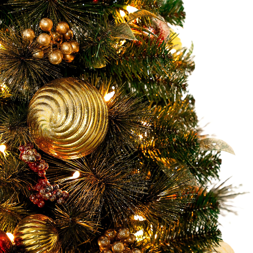 Christabelle 1.2m 4ft Deluxe Mountain Pine Potted Christmas Tree Pre Lit Multi Function LED Artificial Indoor Xmas Decor