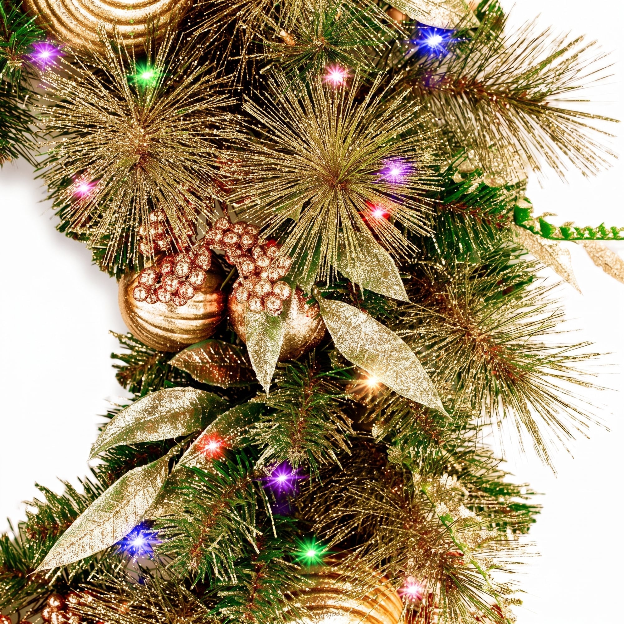 Christabelle 61cm Deluxe Mountain Pine Christmas Wreath Pre Lit Multi Function LED Timer Front Door Xmas Decoration Home