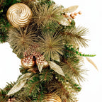 Christabelle 61cm Deluxe Mountain Pine Christmas Wreath Pre Lit Multi Function LED Timer Front Door Xmas Decoration Home