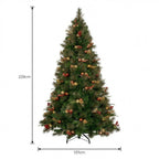 Christabelle 2.3m 7.5ft Deluxe Mountain Pine Christmas Tree Pre Lit Multi Function LED Artificial Indoor Xmas Decor Home