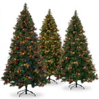 Christabelle 2.3m 7.5ft Deluxe Mountain Pine Christmas Tree Pre Lit Multi Function LED Artificial Indoor Xmas Decor Home