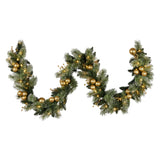 Christabelle 274cm Battery-Operated Christmas Garland with Warm White Lights - Gold Collection
