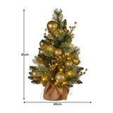 Christabelle 61cm Battery-Operated Christmas Tree with Warm White Lights - Gold Collection