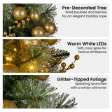 Christabelle 61cm Battery-Operated Christmas Tree with Warm White Lights - Gold Collection