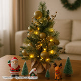 Christabelle 61cm Battery-Operated Christmas Tree with Warm White Lights - Gold Collection