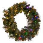Christabelle 1.22m Split 2pc Christmas Wreath with LED Lights Pine Dual Front Doors Decoration Ornament