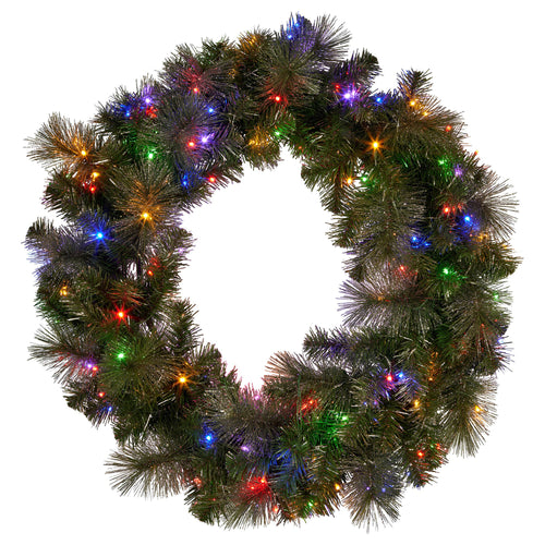 Christabelle 1.22m Split 2pc Christmas Wreath with LED Lights Pine Dual Front Doors Decoration Ornament