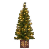 Christabelle 4ft  Christmas Tree Glittery Gold Pine Foliage LED Multi Lights Xmas Decor