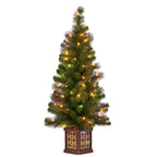 Christabelle 4ft  Christmas Tree Glittery Gold Pine Foliage LED Multi Lights Xmas Decor