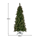 Christabelle 7.5ft Christmas Tree Slim Prelit Glittery Gold Pine Needles LED Lights Xmas Decor