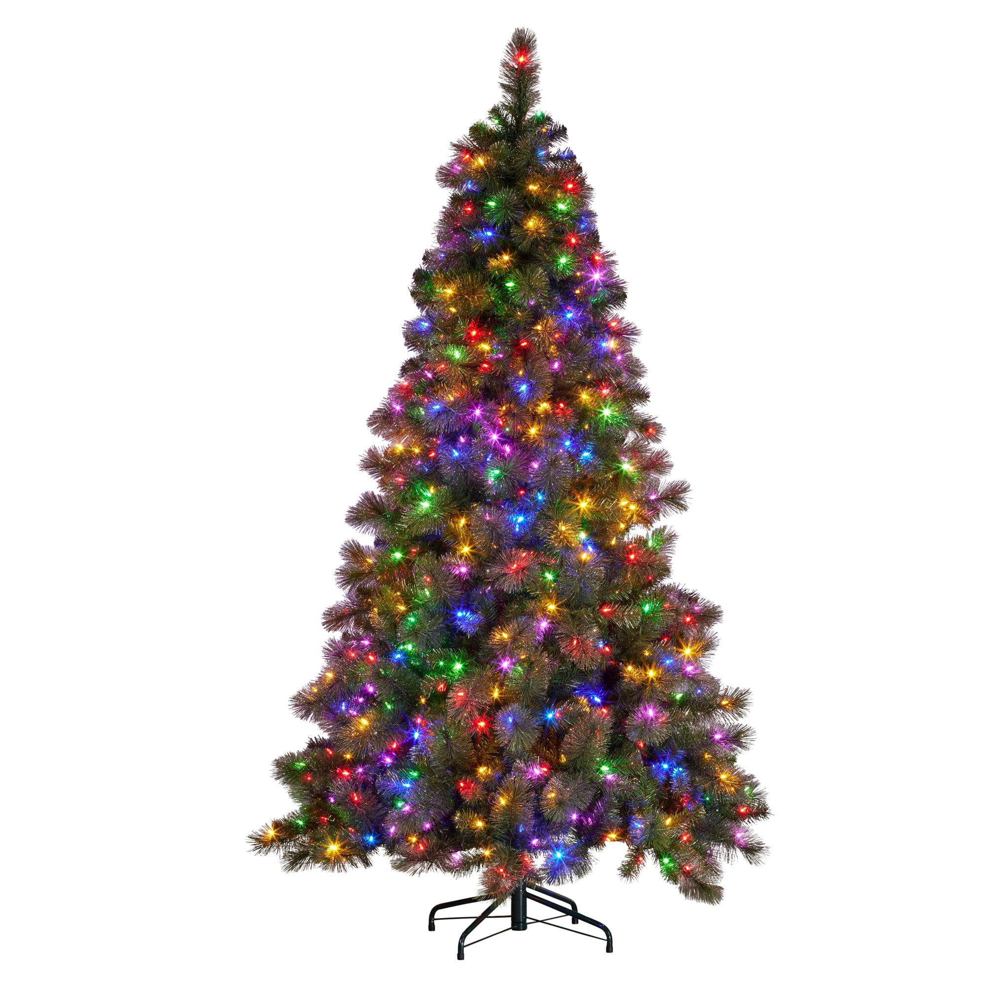 Christabelle 7.5ft Christmas Tree Glittery Gold Pine 650 LED Multi-functional Lights Xmas Decor