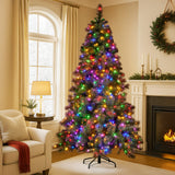 Christabelle 9ft Christmas Tree Glittery Gold Pine Needles 850 LED Multi-Functional Lights Xmas Decor